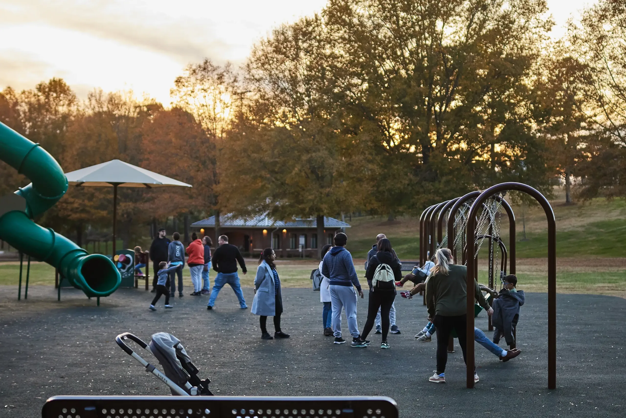 Families at a park